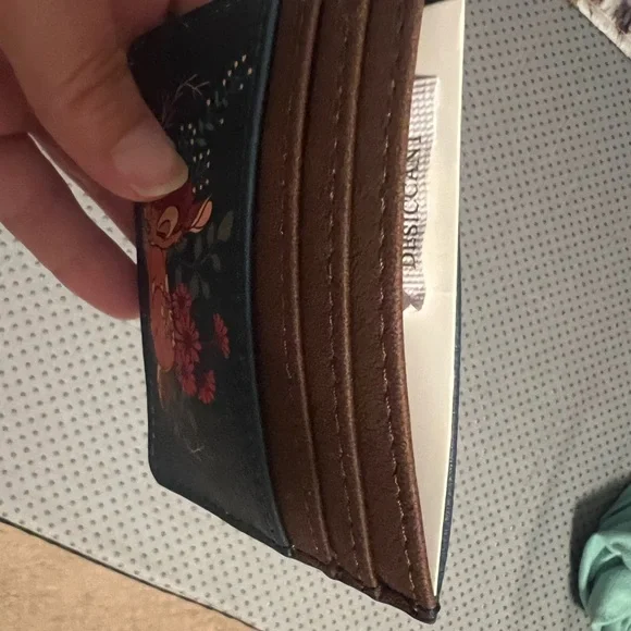 Disney Bambi Card Holder with Floral Design Leather - Picture 3 of 4